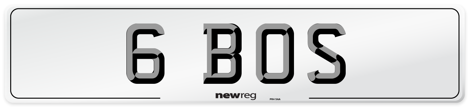 6 BOS Number Plate from New Reg